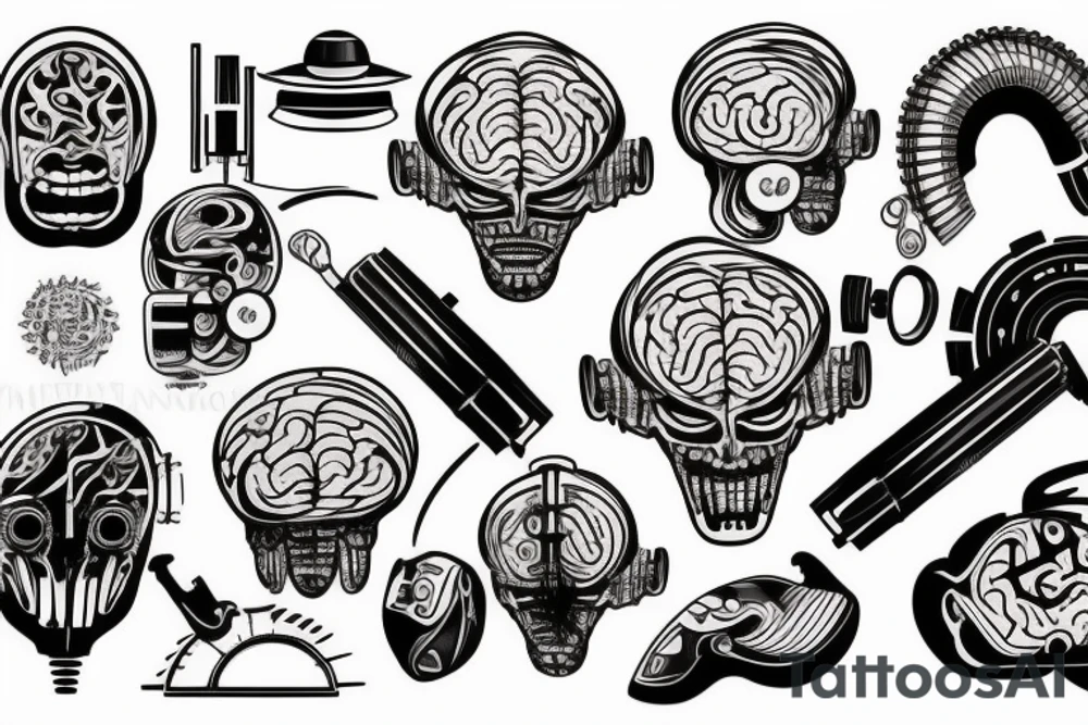 Mechanical brain tattoo idea