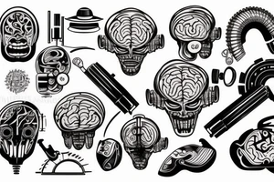 Mechanical brain tattoo idea