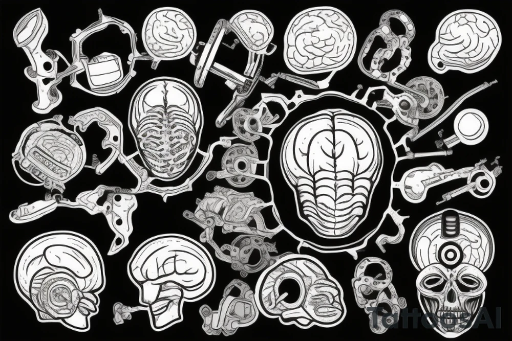 Mechanical brain tattoo idea