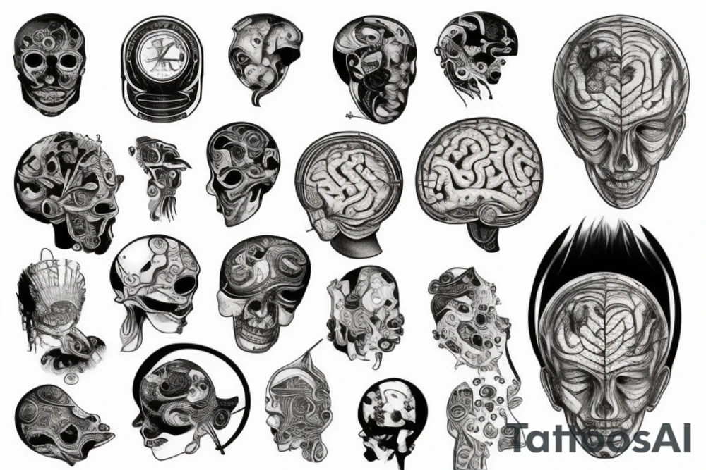 Mechanical brain tattoo idea