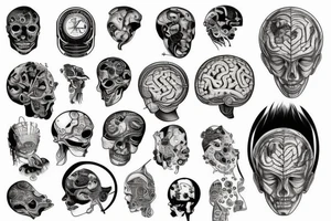 Mechanical brain tattoo idea