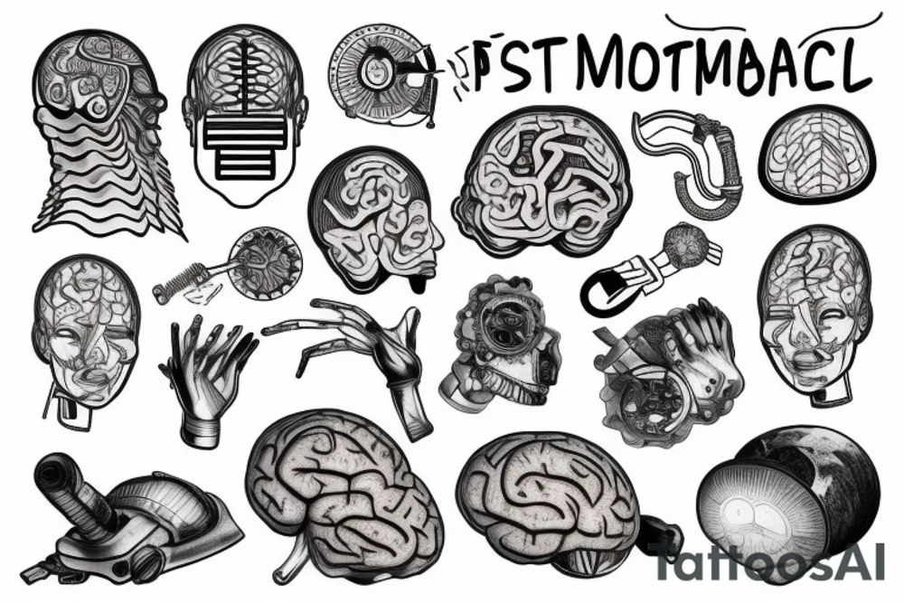 Mechanical brain tattoo idea
