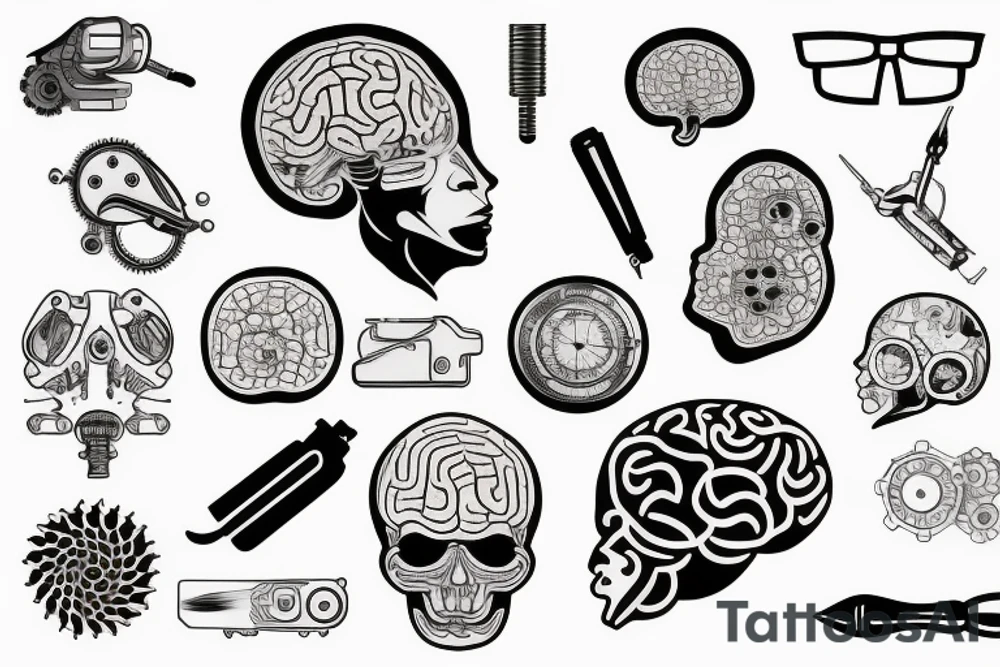 Mechanical brain tattoo idea