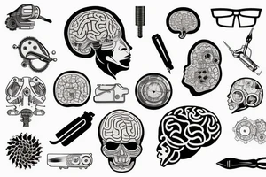Mechanical brain tattoo idea
