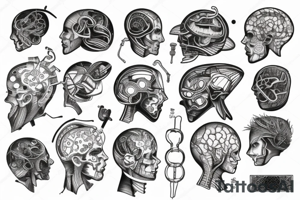 Mechanical brain tattoo idea