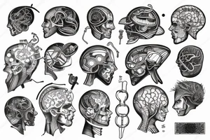 Mechanical brain tattoo idea