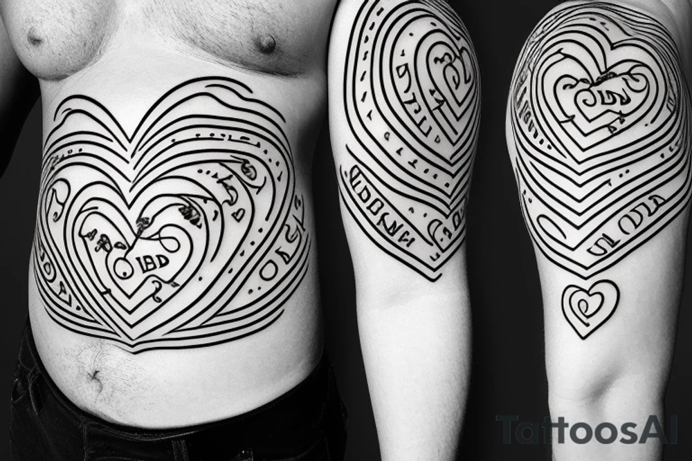 Dad bod in love heart tattoo idea