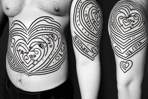 Dad bod in love heart tattoo idea