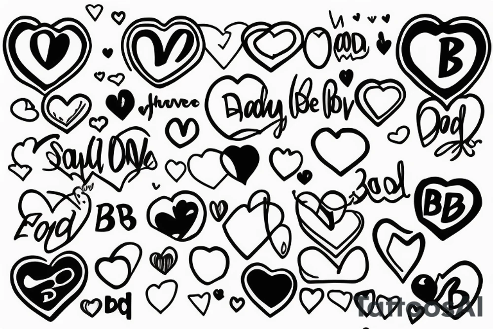 Dad bod in love heart tattoo idea