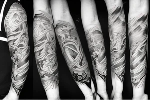 Cool line art tattoo of the five solae tattoo idea