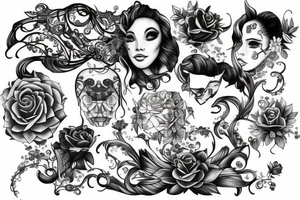 Cool line art tattoo of the five solae tattoo idea