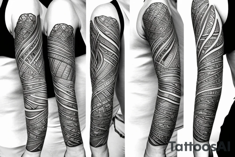 Cool line art tattoo of the five solae tattoo idea