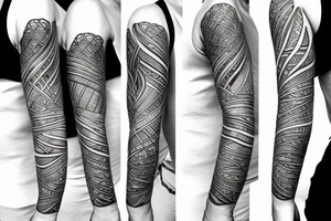 Cool line art tattoo of the five solae tattoo idea