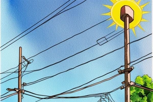 Quiet, sun, spring, around the house, poles with wires, blue sky. The picture itself looks like a photo with polaroid tattoo idea