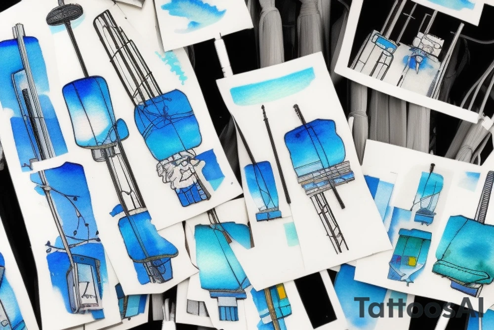 Quiet, spring, poles with wires, blue sky. The picture itself looks like a photo with polaroid tattoo idea