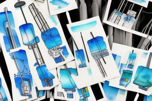 Quiet, spring, poles with wires, blue sky. The picture itself looks like a photo with polaroid tattoo idea