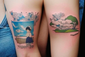 Quiet, spring, blue sky. The picture itself looks like a photo with polaroid tattoo idea