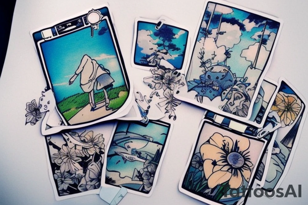 Quiet, spring, blue sky. The picture itself looks like a photo with polaroid tattoo idea