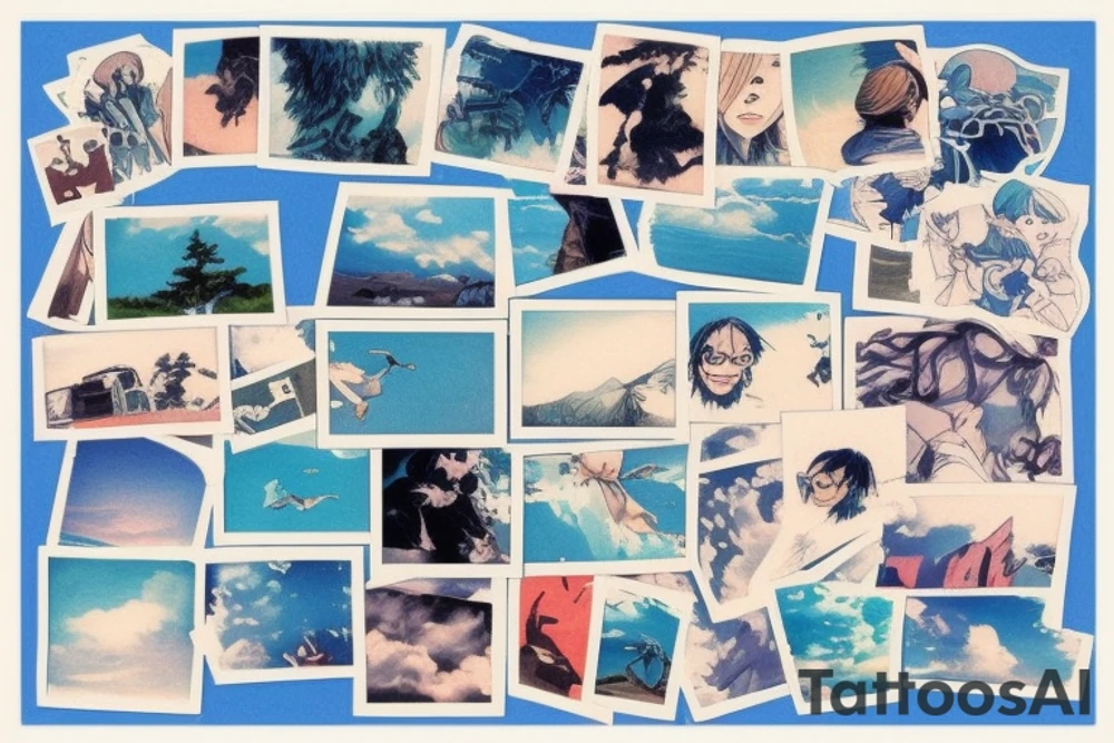 Quiet, spring, blue sky. The picture itself looks like a photo with polaroid tattoo idea