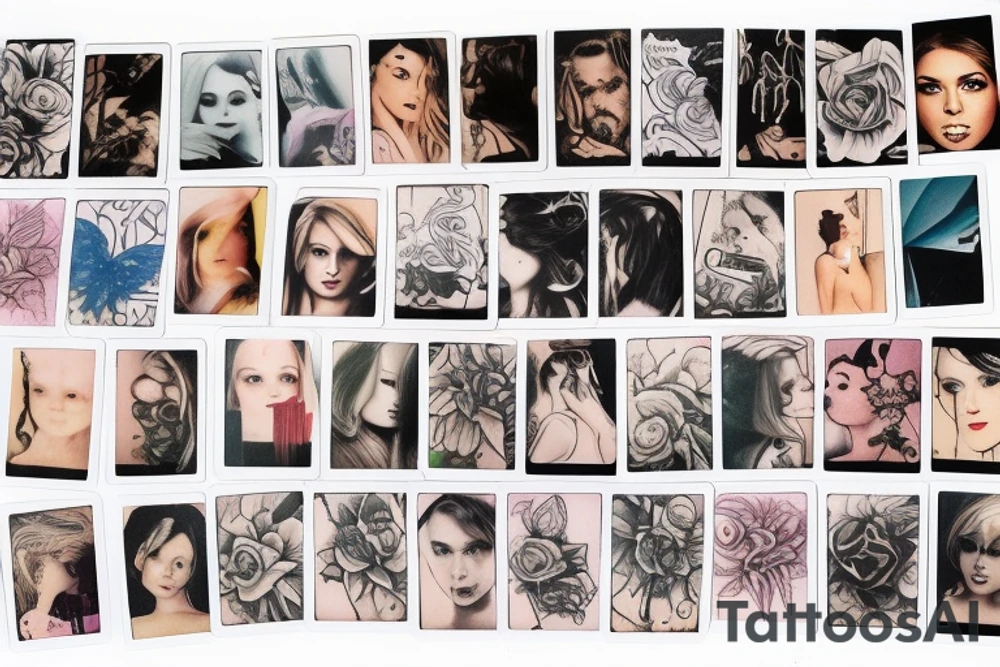 polaroid photo card tattoo idea