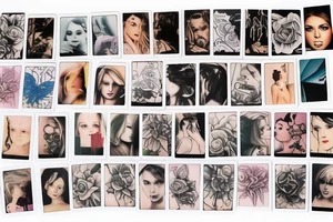 polaroid photo card tattoo idea