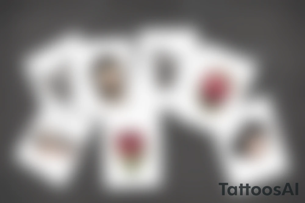 polaroid photo card tattoo idea