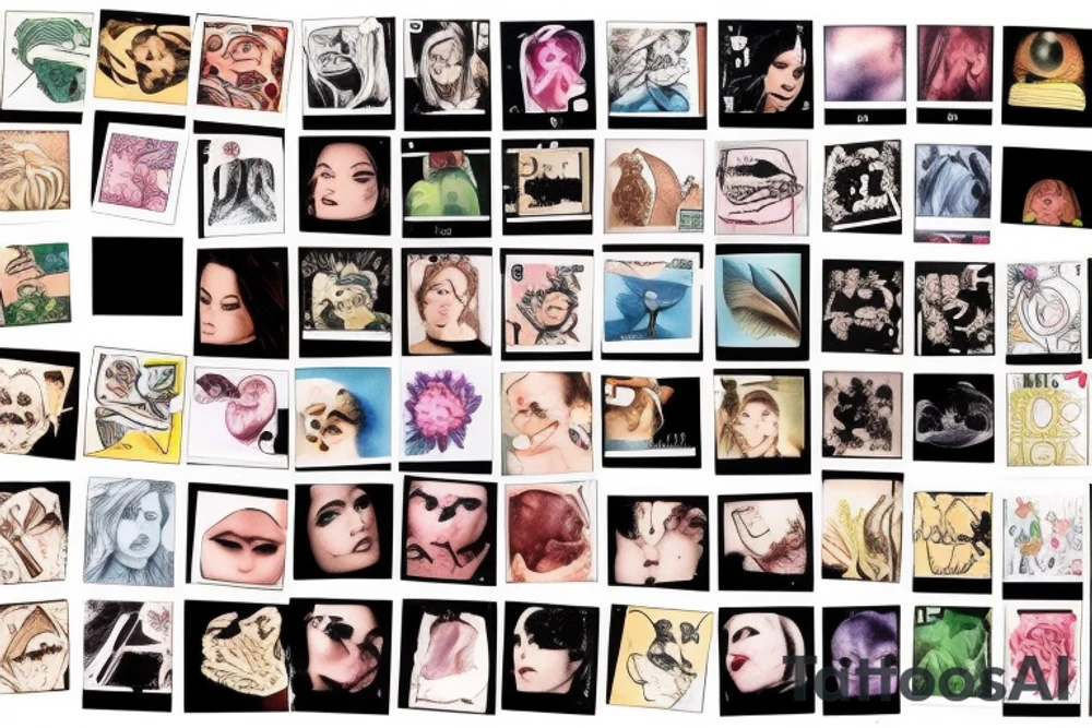 polaroid photo card tattoo idea
