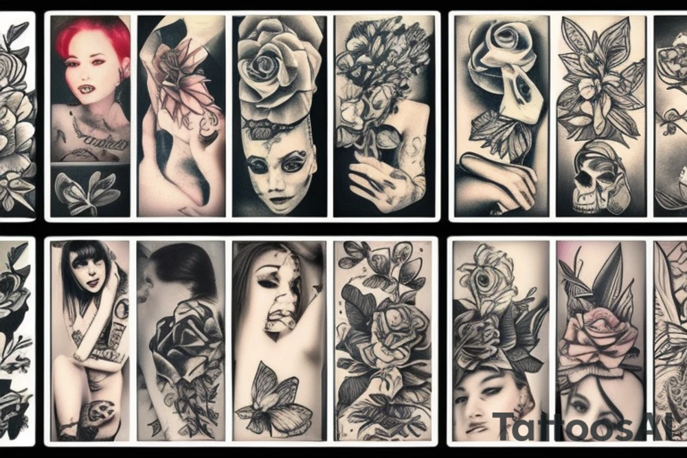 polaroid photo card tattoo idea
