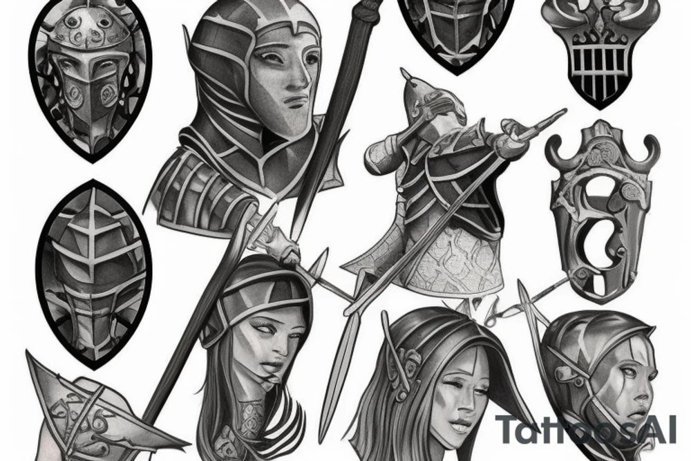 Medieval knight tattoo idea