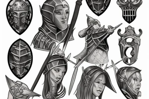 Medieval knight tattoo idea