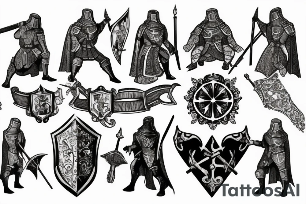 Medieval knight tattoo idea