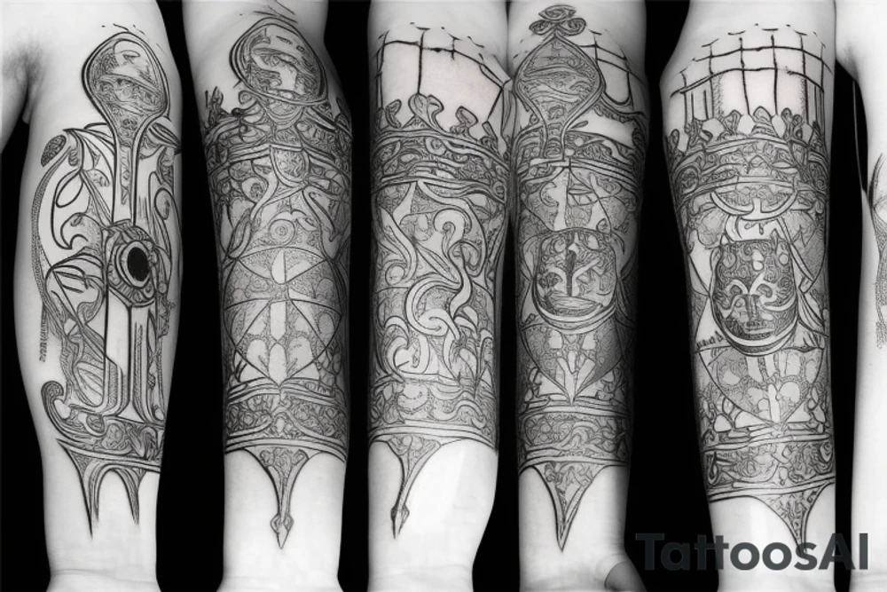 Medieval knight bracelet tattoo idea