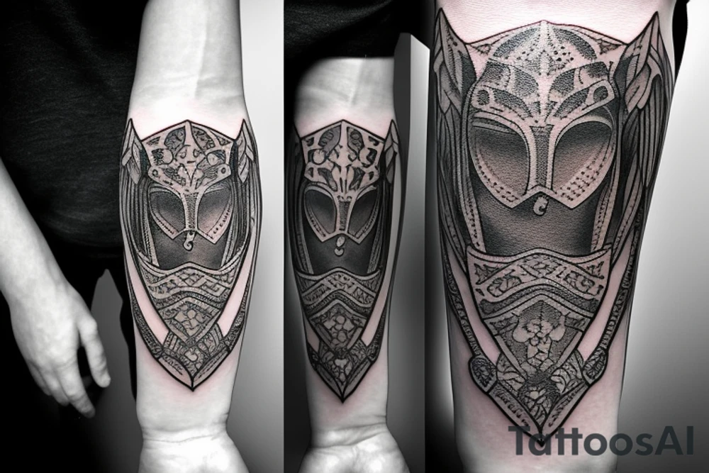 Medieval knight bracelet tattoo idea