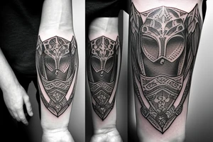 Medieval knight bracelet tattoo idea