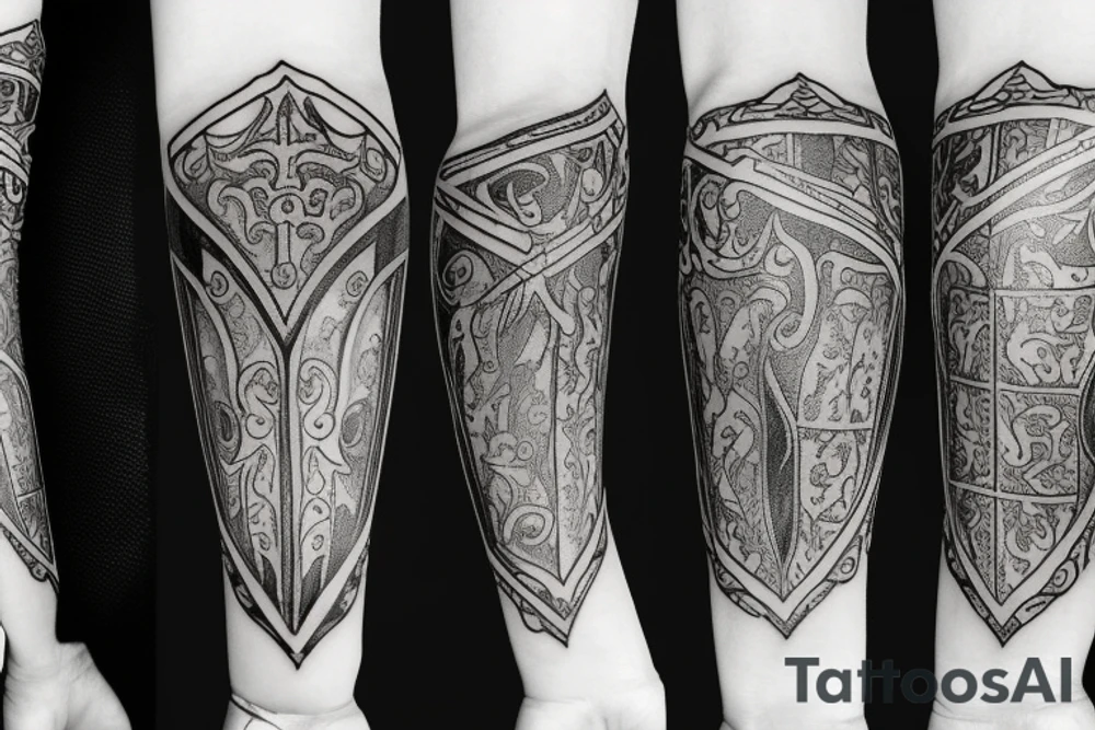 Medieval knight bracelet tattoo idea
