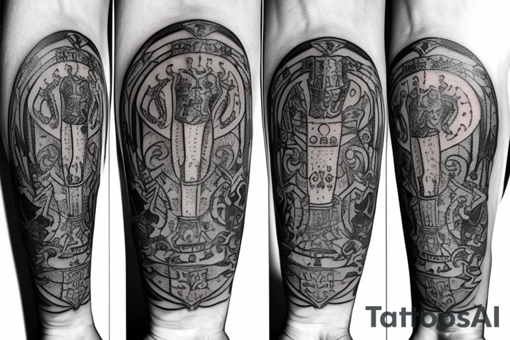Medieval knight bracelet tattoo idea
