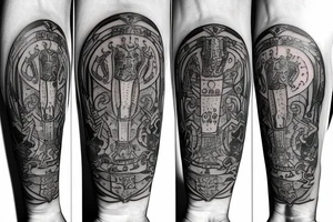 Medieval knight bracelet tattoo idea