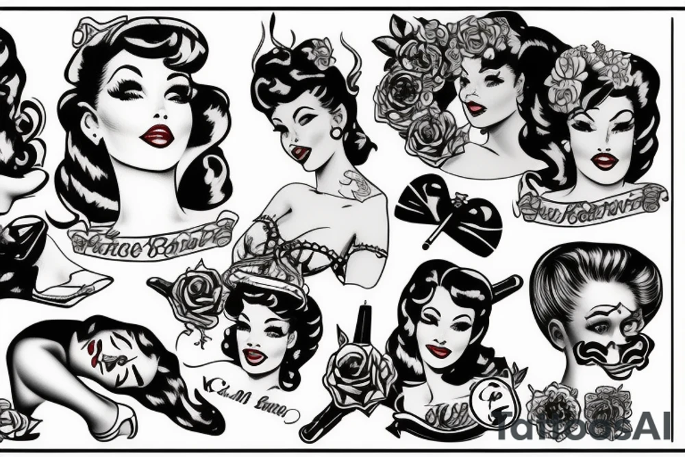 Pin up woman tattoo idea
