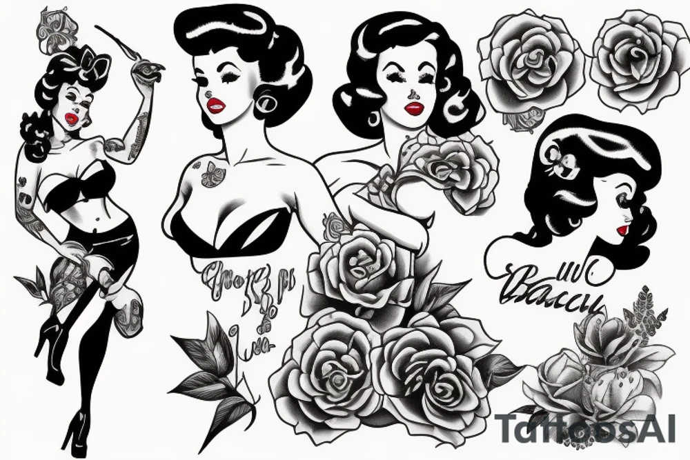 Pin up woman tattoo idea