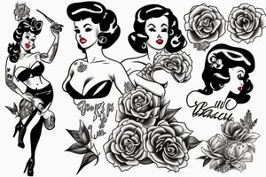 Pin up woman tattoo idea