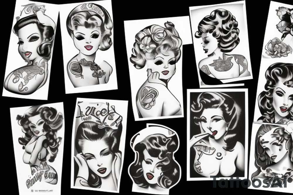 Pin up woman tattoo idea