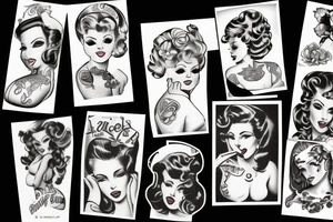 Pin up woman tattoo idea