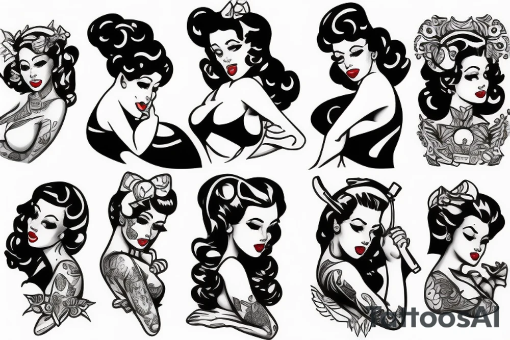 Pin up woman tattoo idea
