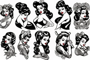 Pin up woman tattoo idea
