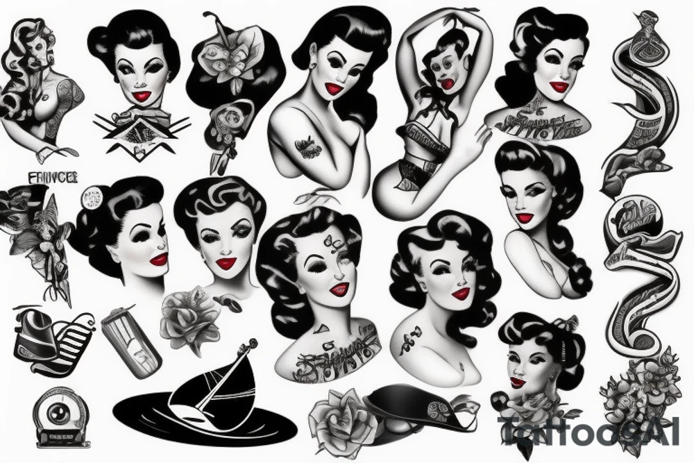 Pin up woman tattoo idea