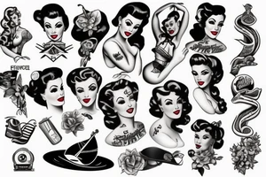 Pin up woman tattoo idea