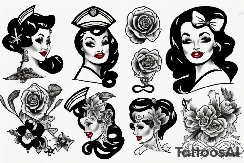 Pin up woman tattoo idea