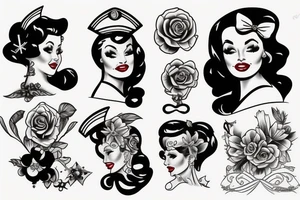 Pin up woman tattoo idea