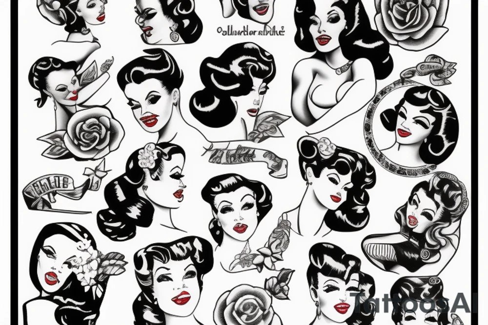 Pin up woman tattoo idea