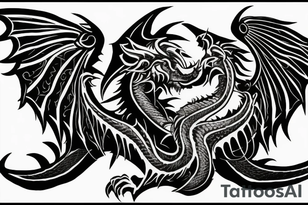 chimera, dragons wings, lions mane, crystal ball, shaman, dark, vertical, horns, dragons claws, shadow tattoo idea